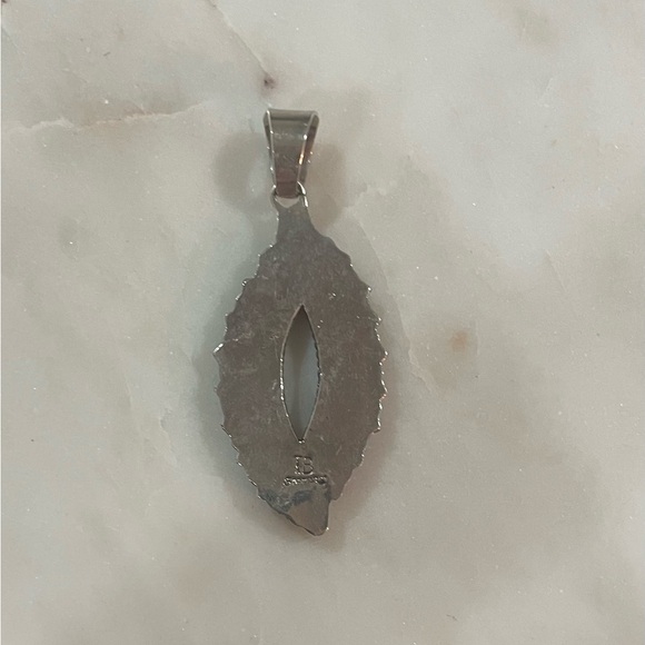 Native American Navajo sterling silver multi-stone cluster pendant - Picture 2 of 2